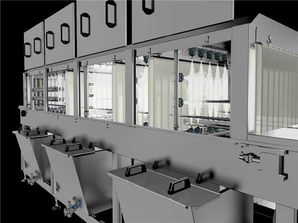 洗箱機，洗箱機成套設備，周轉(zhuǎn)箱烤盤清洗機