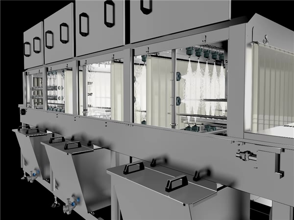 洗箱機，洗箱機成套設備，周轉(zhuǎn)箱烤盤清洗機