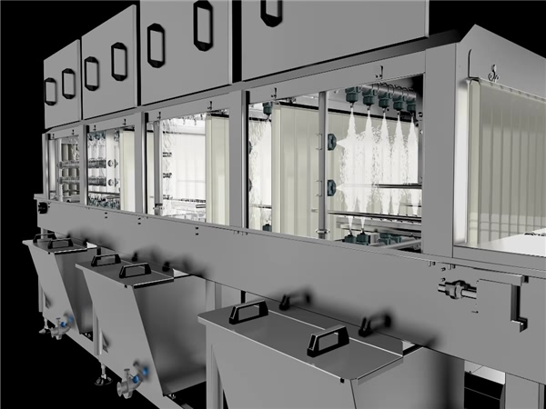 食品塑料筐清洗機，洗筐機_周轉(zhuǎn)筐清洗機