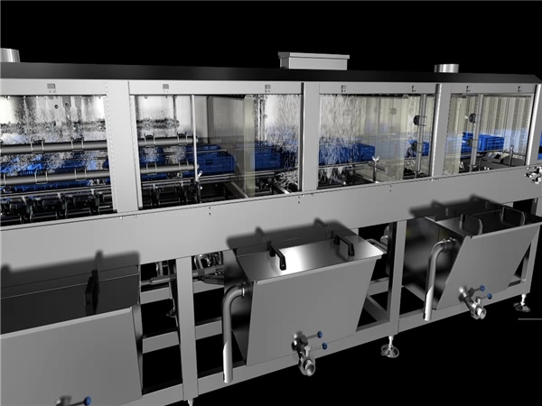洗筐機，周轉(zhuǎn)箱清洗機，清洗機，噴淋式清洗機